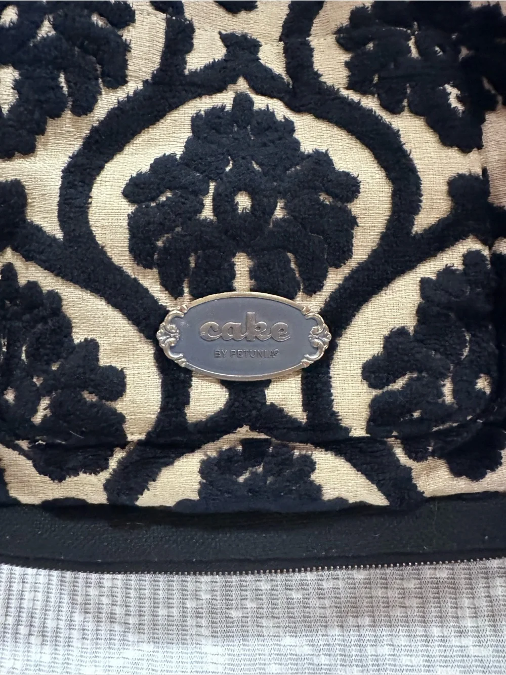 Cake by Petunia Black Forest Cake Cosmopolitan Carryall Diaper Bag Cut Velvet